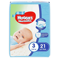  Подгузники "Huggies" Ultra-Comfort для мальчиков 5-9кг 3 N21 