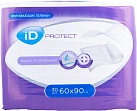 Пеленки медицинские одноразовые впитывающие iD PROTECT 60см*90см N30x1 Онтэкс РОС 