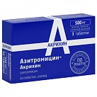 Азитромицин-Акрихин тб п/плен об 500мг бл пач карт N3x1 Микро Лабс ИНД 