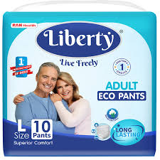  Подгузники-трусики для взрослых "Liberty" Eco pants одноразовые 75см*100см L N10 
