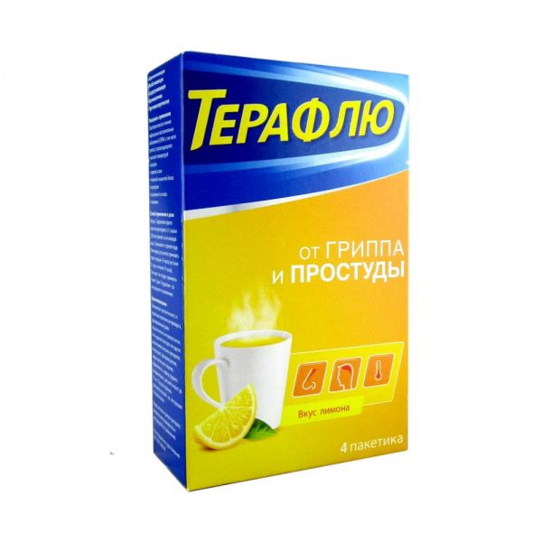 ТераФлю от гриппа и простуды (лимон) пор N4  в Челябинске по .