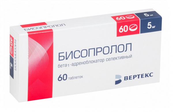 Бисопролол-ВЕРТЕКС тб 5мг N60  в Челябинске по доступным ценам