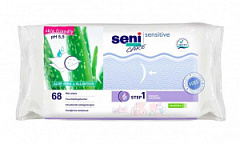 Салфетки влажные "Seni" Care Sensitive (Алоэ+Алланто) для чувствительной кожи N68 