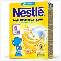  Каша Nestle мол. мультизлаковая яблоко+банан 220г N1 