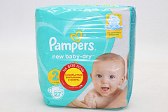  Подгузники "Pampers New baby dry" 4-8кг Mini N27 