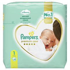  Подгузники "Pampers Premium Care" 2-5кг Newborn N20 