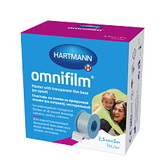  Пластырь "Omnifilm" гипоаллерг фикс (прозрачный) с держателем 2.5см*5м N1 