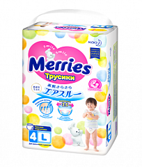 Подгузники-трусики "Merries" 9-14кг L N42