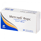 Метглиб® Форс тб п/плен об 2,5мг+500мг №30 