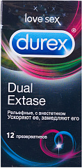  Презерватив DUREX анестетиком dual extase N12 