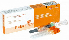  Инфанрикс (Вакцина для профилакт дифтерии,столбняка,коклюша (бесклеточная) трехкомпон адсорб жидкая) сусп д/и 1дз 0.5мл N1 