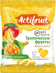  Леденцовая карамель "АКТИФРУТ" без сахара с Цинком и витамином С со вкусом банана и манго (БАД) 60г N1 