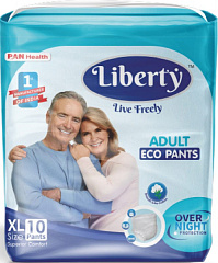  Подгузники-трусики для взрослых "Liberty" Eco pants одноразовые 90см*125см XL N10 