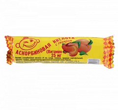  Аскорбиновая кислота с сахаром персик (БАД) тб 0.025г N10 