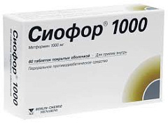  Сиофор 1000 тб 1000мг N60 