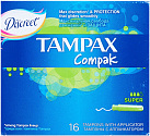 Тампоны "Тампакс" Compak с аппликатором Super Duo N16 