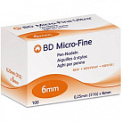 Игла для шприц-ручки BD Micro-fine Plus 0.25-6мм 31G N100 