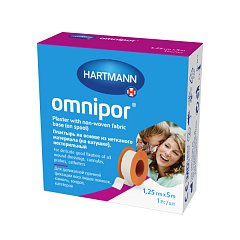  Пластырь "Omnipor" нетканый (белый) гипоаллергенный с держателем 1.25см*5м N1 