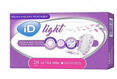  Прокладки урологические iD Light Ultra mini (Изделия гигиенич впитыв однораз для ухода за больными) N28 