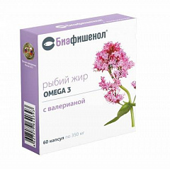  Биафишенол (рыбий жир) с валерианой (БАД) 0.35г N60 