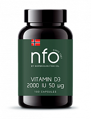  Норвегиан фиш оил (NFO) Витамин Д3 (БАД) капс 2000МЕ 250мг N100 
