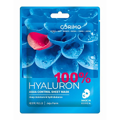  Маска тканевая для лица "Corimo" акваконтроль 100% hyaluron 22г N1 