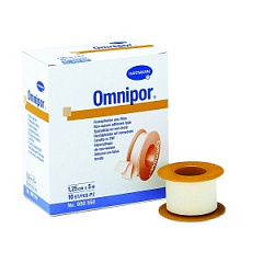  Пластырь "Omnipor" нетканый (белый) гипоаллергенный с держателем 1.25см*5м N1 