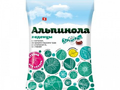 Леденцы "Альпинола" с ментолом, эфирными маслами трав и витамином С без сахара со стевией 75г N1