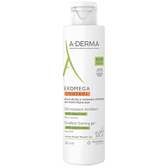  Гель для сухой кожи "A-Derma" Exomega Control смягчающий пенящийся 200мл N1 