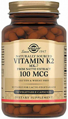  Солгар натуральный витамин К2 (БАД) 100мкг N50 