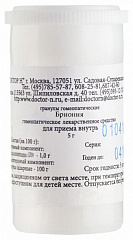  Бриония c6 гомеопат монокомп препарат растит происхожд гран 5г N1 