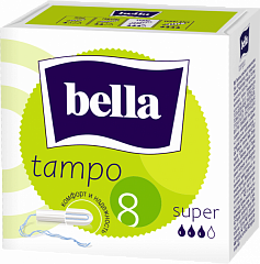  Тампоны "Bella" супер без аппликатора N8 
